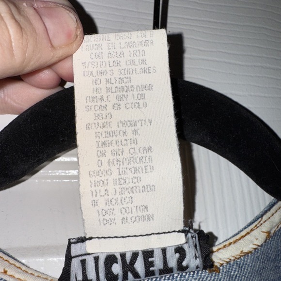 90s Vintage VTG  11/12 Denim Dress Button Front Slit Lace-Up Corset Back Jean - Picture 8 of 9